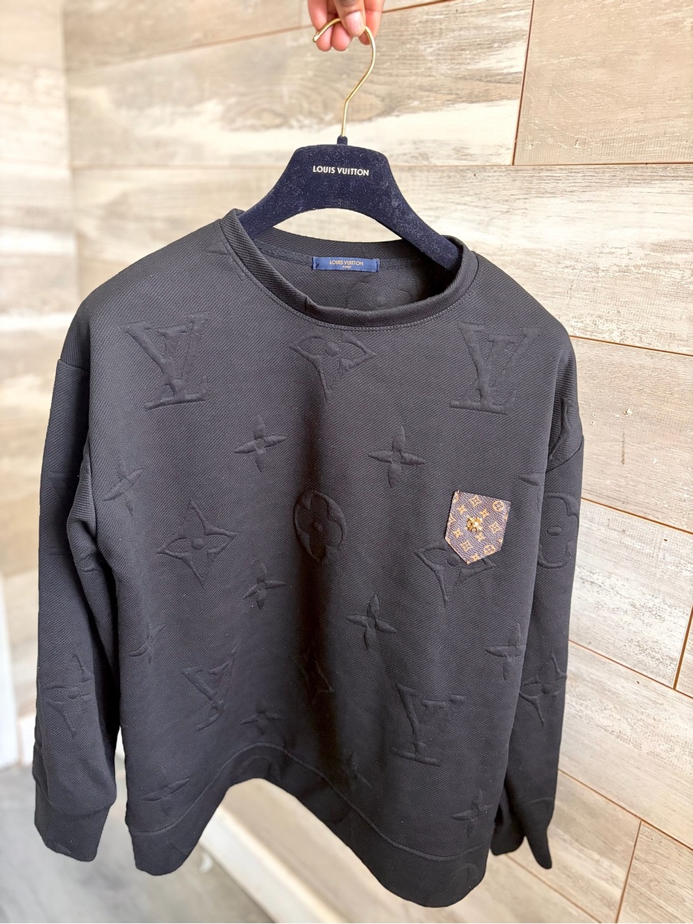 Monogram Textured Crewneck Sweater